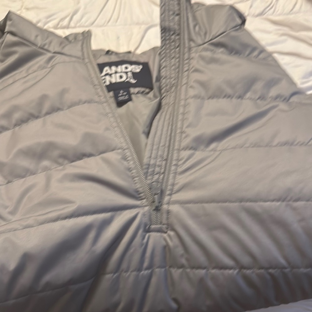 Lands' End Gray Puffer Pullover